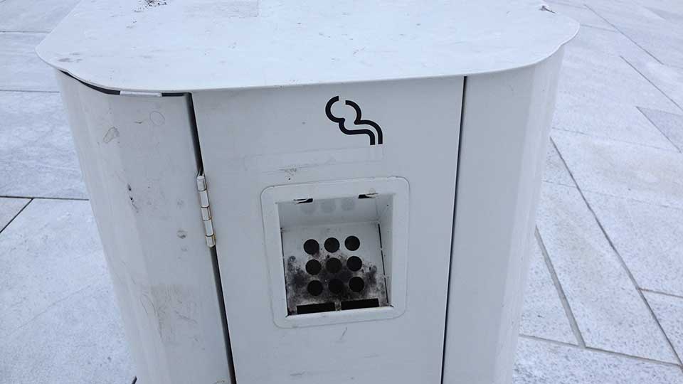 A cigarette trash can in Oslo, Norway