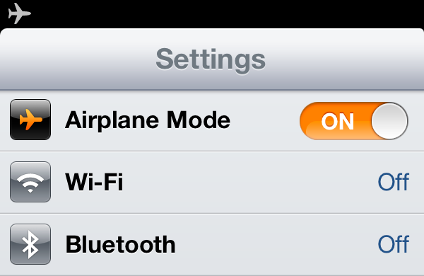 iOS's Airplane Mode Setting